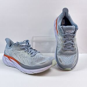 Hoka Clifton 8 Shoes Womens Size 11 B Running Sneakers Blue Fog Orange